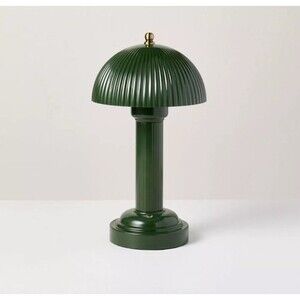 11.5" Fluted Metal Rechargeable Lamp Green (Includes LED bulb)- Hearth & Hand